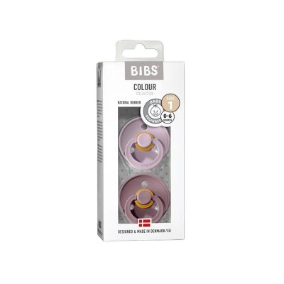 Bibs Colour Dudlíky z přírodního kaučuku - velikost 1, Dusky Lilac/Heather 2 ks