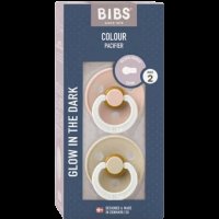 Bibs Colour Noční dudlíky z přírodního kaučuku - velikost 2, Blush/Vanilla 2 ks Bibs Colour Noční dudlíky z přírodního kaučuku - velikost 2, Blush/Vanilla 2 ks