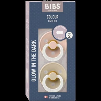 Bibs Colour Noční dudlíky z přírodního kaučuku - velikost 2, Blush/Vanilla 2 ks Bibs Colour Noční dudlíky z přírodního kaučuku - velikost 2, Blush/Vanilla 2 ks