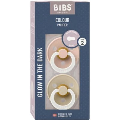 Bibs Colour Noční dudlíky z přírodního kaučuku - velikost 2, Blush/Vanilla 2 ks