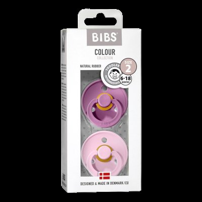 Bibs Colour Dudlíky z přírodního kaučuku - velikost 2, Levander/Baby Pink 2 ks
