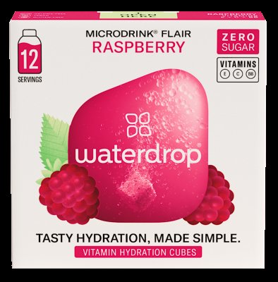 Waterdrop Flair malina, bezový květ, lipový květ 12 ks