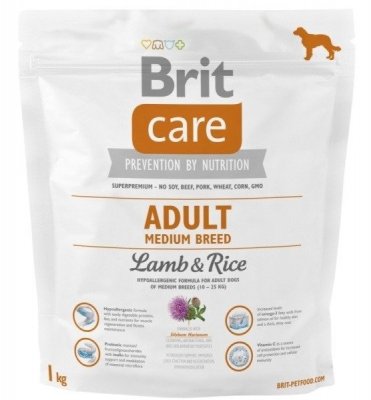 Brit Care Dog Adult Medium Breed Lamb & Rice 1 kg