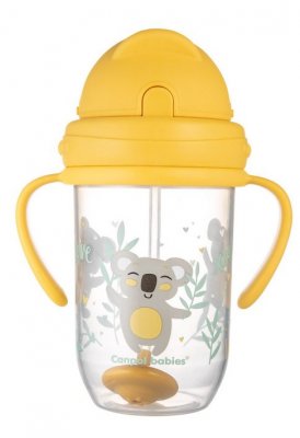 Canpol Babies nevylévací hrníček se slámkou a závažím Exotic Koala žlutý 270 ml