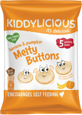 Kiddylicious Ovocno - zeleninové knoflíčky Banán s dýní 5 x 6 g