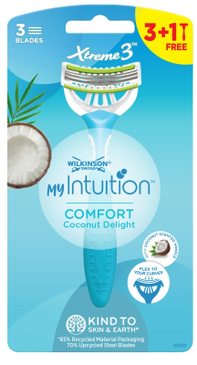 Wilkinson Sword Wilkinson sword MY Intuition Comfort Coconut Delight jednorázový holicí strojek 4 ks Wilkinson Sword Wilkinson sword MY Intuition Comfort Coconut Delight jednorázový holicí strojek 4 ks