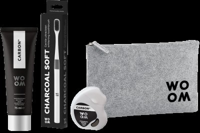 Woom Carbon+ dárková sada zubní péče, 3ks 3 ks
