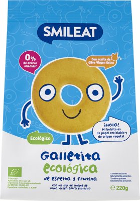 Smileat Organic špaldové a ovocné sušenky 220 g