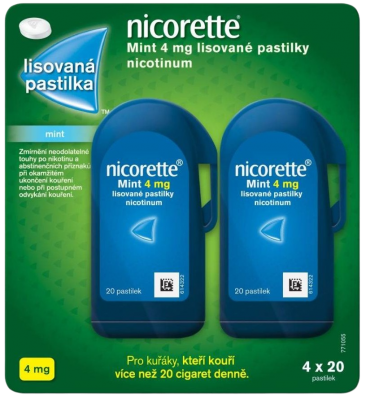 Nicorette Mint 4 mg 4 x 20 pastilek