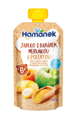 Hamánek Jablko s banánem, meruňkou a polentou 100 g