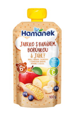 Hamánek Jablko s banánem, borůvkou a jáhly 100 g