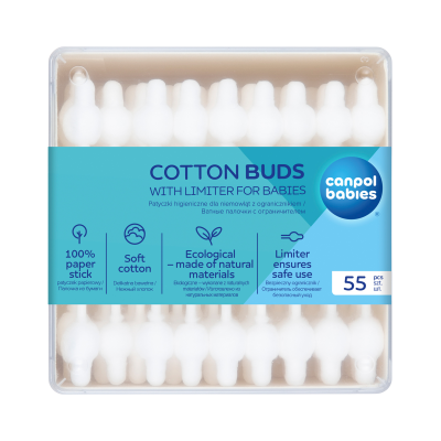 Canpol babies Vatové tyčinky s omezovačem papírové 56 ks