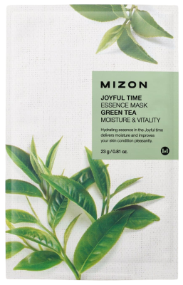 Mizon Joyful Time Essence Mask Green Tea Plátýnková maska s hydratačním a revitalizačním účinkem 23 g Mizon Joyful Time Essence Mask Green Tea Plátýnková maska s hydratačním a revitalizačním účinkem 23 g