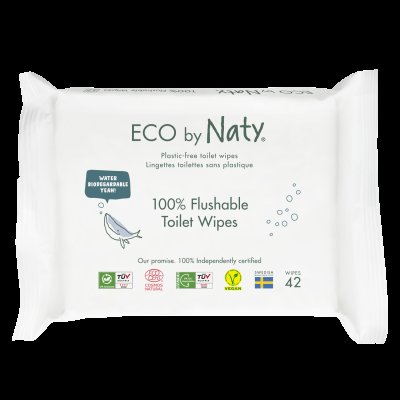 ECO by Naty Vlhčené splachovatelné ubrousky bez vůně 42 ks ECO by Naty Vlhčené splachovatelné ubrousky bez vůně 42 ks