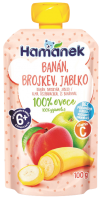 Hamánek kapsička Banán, broskev, jablko 100 g Hamánek kapsička Banán, broskev, jablko 100 g