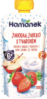 Hamánek Kapsička Jahoda a jablko s tvarohem 100 g