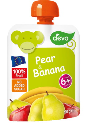 Deva Ovocný příkrm hruška a banán 90 g