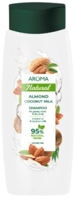 Aroma Šampon na mastné kořínky a suché konce vlasů Mandle & kokosové mléko 400 ml Aroma Šampon na mastné kořínky a suché konce vlasů Mandle & kokosové mléko 400 ml