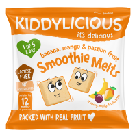 Kiddylicious Ovocné polštářky z banánu, manga a marakuji 6 g Kiddylicious Ovocné polštářky z banánu, manga a marakuji 6 g