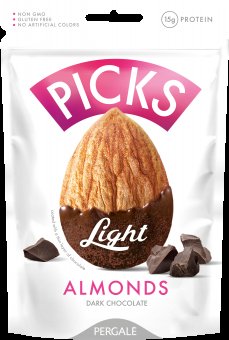 Picks Slané mandle v hořké čokoládě 90g