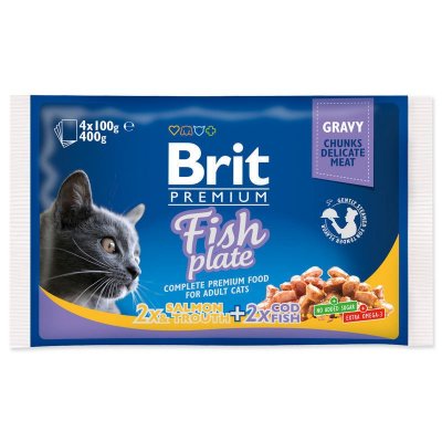 Brit Premium Cat kapsa Fish Plate 4 x 100 g