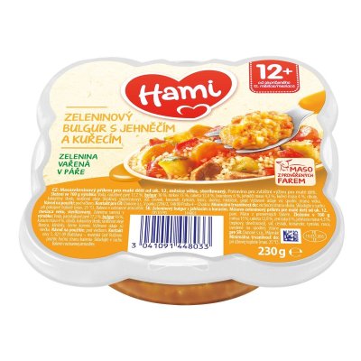 Hami talířek Zeleninový bulgur s jehněčím a kuřecím , 12+ 230 g