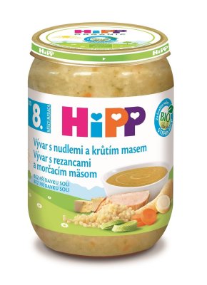 HiPP BIO Vývar s nudlemi a krůtím masem 190 g