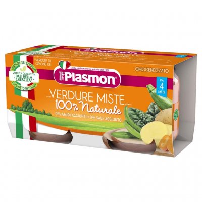 Plasmon Příkrm bezlepkový zeleninový mix 4m+ 2 x 80 g