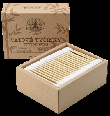 Natava Bambusové vatové tyčinky do uší 200 ks