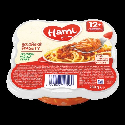 Hami talířek boloňské špagety od uk. 12. měsíce 230 g