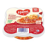Hami příkrm Malý Gurmán těstoviny s dušenou kýtou a rajčaty 12M 230 g Hami příkrm Malý Gurmán těstoviny s dušenou kýtou a rajčaty 12M 230 g