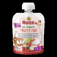 Holle Fruity Fox - bio dětské ovocné pyré s jogurtem 85 g Holle Fruity Fox - bio dětské ovocné pyré s jogurtem 85 g
