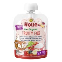 Holle Fruity Fox - bio dětské ovocné pyré s jogurtem 85 g
