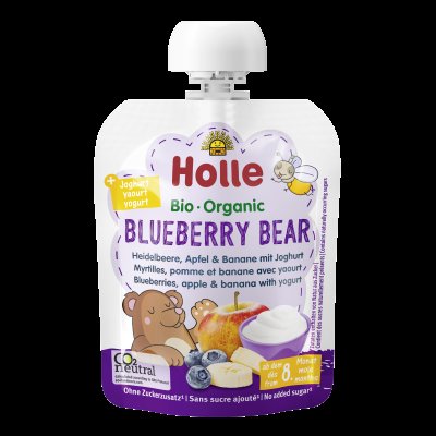 Holle Blueberry Bear - bio dětské ovocné pyré s jogurtem 85 g Holle Blueberry Bear - bio dětské ovocné pyré s jogurtem 85 g
