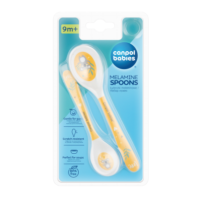Canpol babies Melaminové lžičky Exotic Animals žluté 2 ks