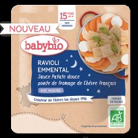 Babybio celé ravioli s ementálem, pyré ze sladkých brambor a francouzský kozí sýr 190 g