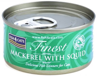 Fish4Cats Konzerva pro kočky Finest makrela s olihní 70 g