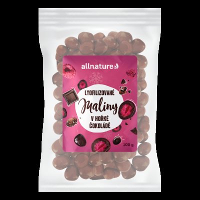 Allnature Mrazem sušené maliny v hořké čokoládě 100 g