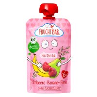 FruchtBar BIO Ovocná kapsička s banánem, hruškou a malinami 100 g