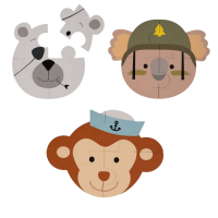 Bo Jungle Pěnové puzzle B-Animal Monkey/Bear/Koala 3 ks