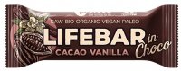 Lifefood Lifebar InChoco Bio tyčinka kakaové boby s vanilkou 40 g