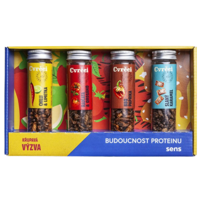 Sens Křupaví & pražení cvrčci - Dárkový set 4 chutí 4 x 20 g