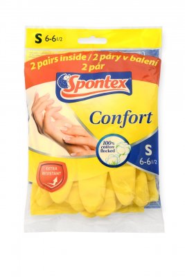 Spontex Confort rukavice vel. S 2 páry 2 x 2 ks