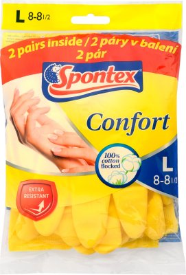 Spontex Confort rukavice vel. L, 2 páry 2 x 2 ks