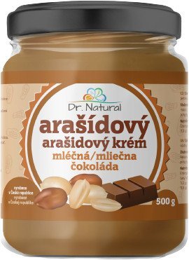 Dr. Natural Arašídový krém s mléčnou čokoládou 500 g