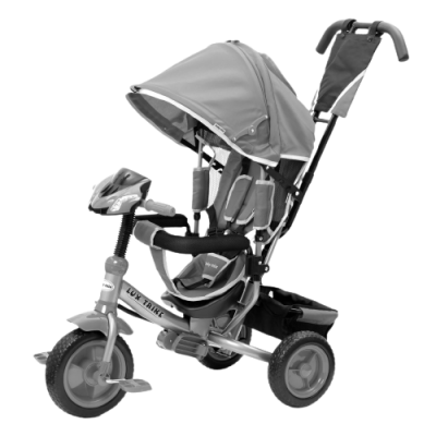 Baby Mix Dětská tříkolka s LED světly Lux Trike šedá