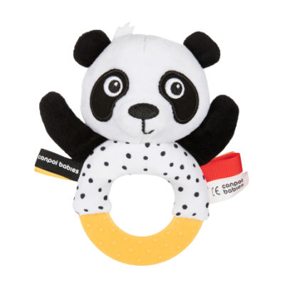 Canpol babies BabiesBoo Senzorická hračka Panda s kousátkem a chrastítkem