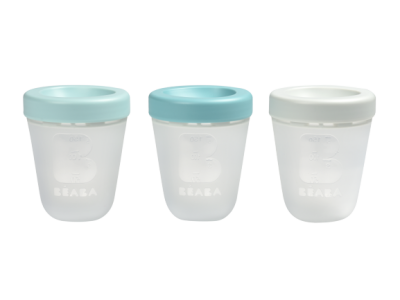 Beaba Kelímky na jídlo silikonové Jungle 3 x 200 ml