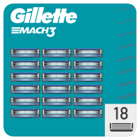 Gillette Gillette Mach3 Náhradní Holicí Hlavice Pro Muže, 18 Náhradních Holicích Hlavic 18 ks