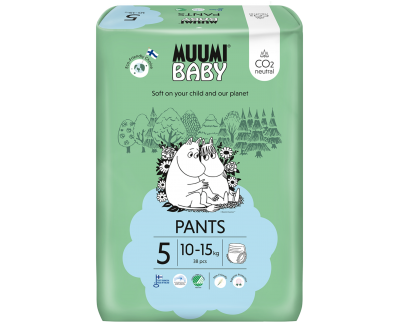 Muumi Baby Pants 5 Maxi+ 10-15 kg kalhotkové eko pleny 38 ks
